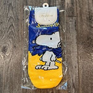 3/$10 Snoopy Blue and Yellow Socks